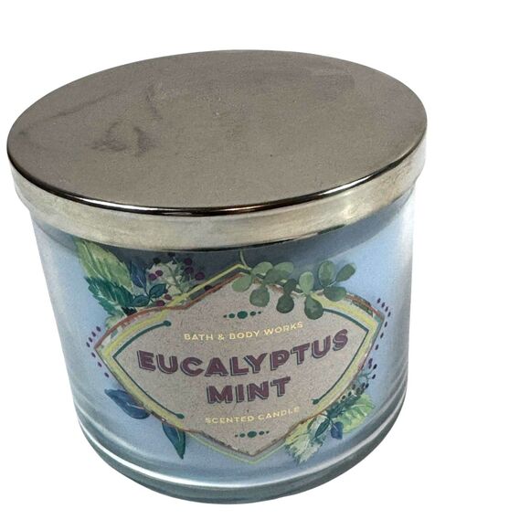 NEW Bath & Body Works Eucalyptus Mint 14.5 Oz 3 Wick Candle Crisp Fresh Scent - Picture 1 of 8